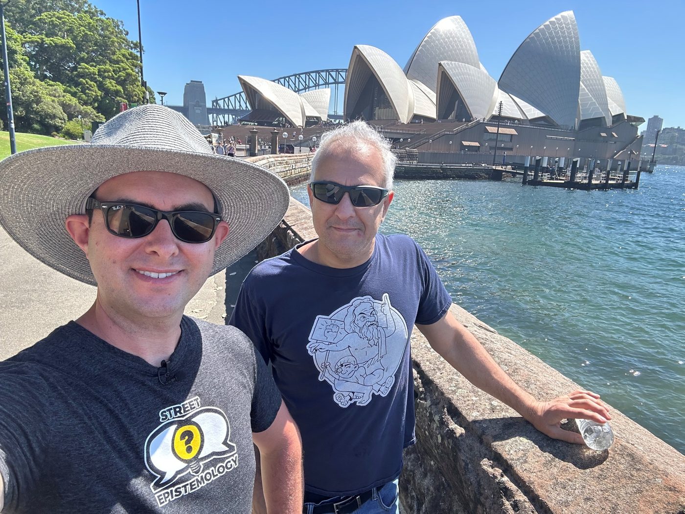 Reid and Peter Boghossian in a selfie at the Sydney Opera House